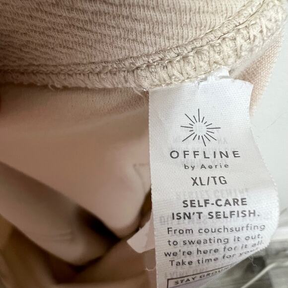 Offline By Aerie PartyFavor High Waisted Flare Legging Size XL in Soft Oat - Picture 10 of 10